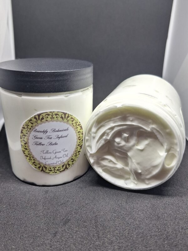 8oz Green Tea Infused Tallow Balm in Lavender and Lemon